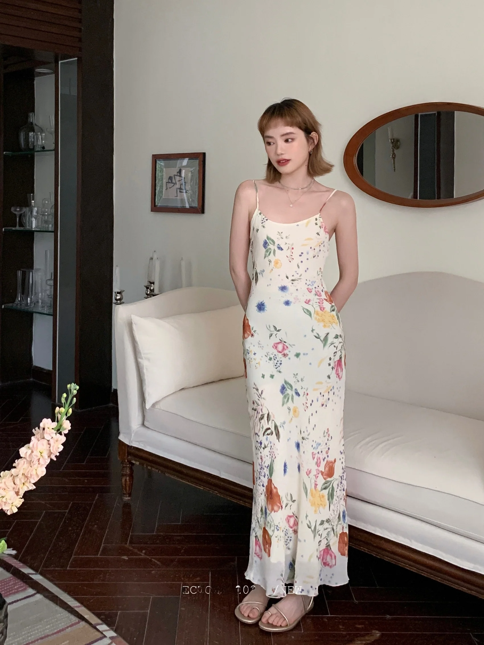 Romantic Spring Floral Print Long Gown Women's Slimming Skirt Style Ins Wind H-Line Chiffon Wrap Waist Outerwear Dress
Romantic Spring Floral Print Long Gown Women's Slimming Skirt Style Ins Wind H-Line Chiffon Wrap Waist Outerwear Dress
