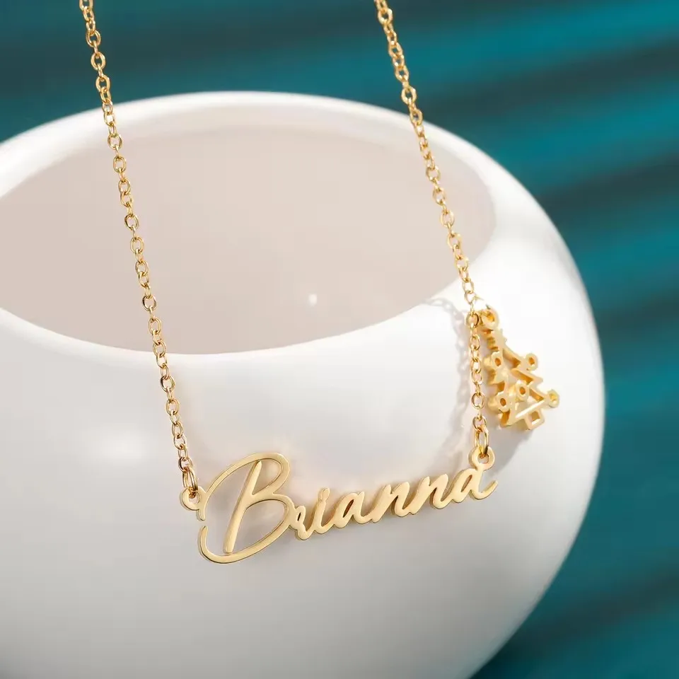Women Necklace Christmas Gift Custom Name Necklace Jewelry Christmas AccessoriePersonalized Gold Pendant Stainless Steel
Women Necklace Christmas Gift Custom Name Necklace Jewelry Christmas AccessoriePersonalized Gold Pendant Stainless Steel