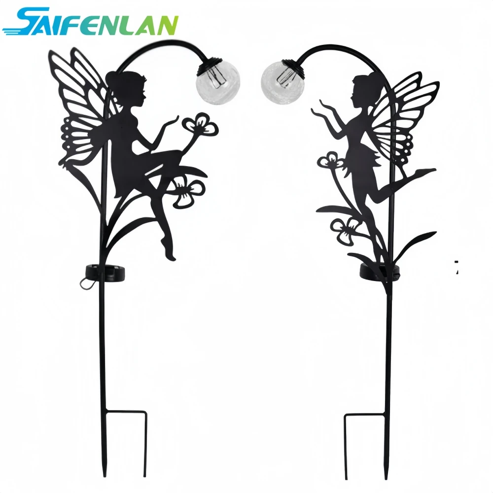 Solar Fairy Garden Decor Metal Fairy Statues with Crackle Glass Globe Solar Garden Lanterns Outdoor for Lawn Patio Yard Pathway
Solar Fairy Garden Decor Metal Fairy Statues with Crackle Glass Globe Solar Garden Lanterns Outdoor for Lawn Patio Yard Pathway