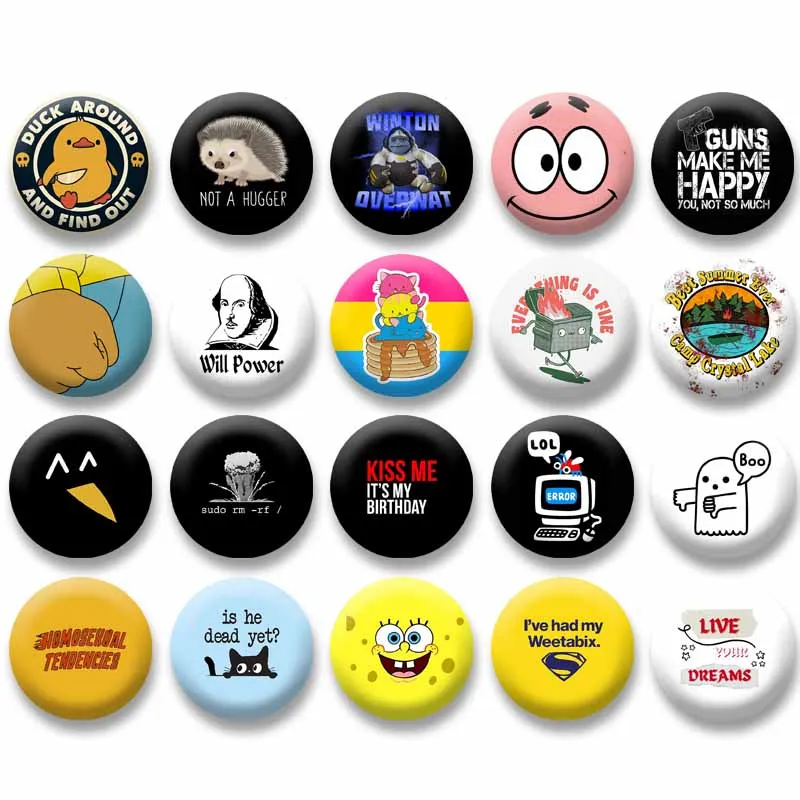 Creative Funny Yellow Duck Hedgehog Smoker Alien Lapel Pins Cartoon Round Badges Button Brooch for Backpack Jewelry Accessories
Creative Funny Yellow Duck Hedgehog Smoker Alien Lapel Pins Cartoon Round Badges Button Brooch for Backpack Jewelry Accessories