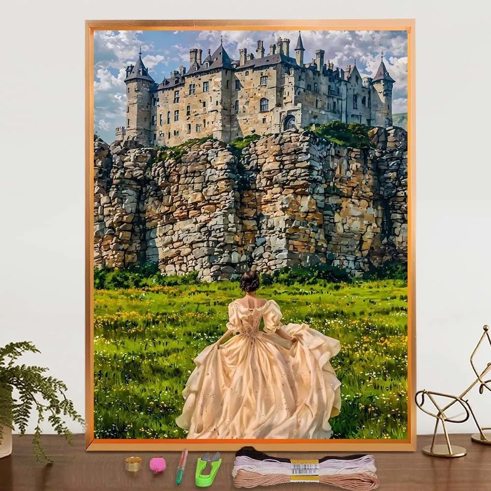 Diy Needle Embroidery Starter Kits Mountain Princess Castle With Pattern Needlework Kits Beginners For Craft Lovers Home Decor
Diy Needle Embroidery Starter Kits Mountain Princess Castle With Pattern Needlework Kits Beginners For Craft Lovers Home Decor