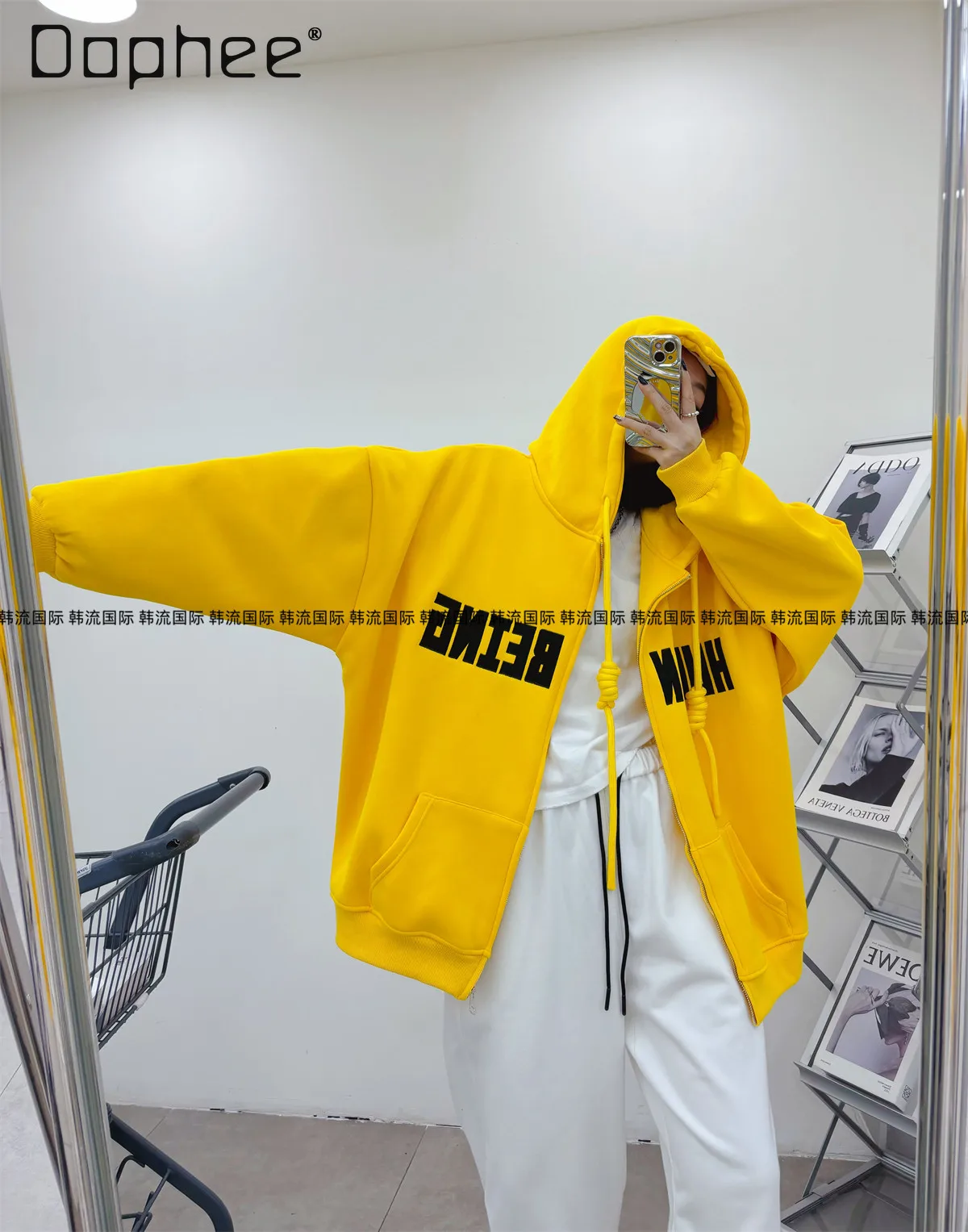 Oversize Hoodie Cardigan Women Rose Red Fleece Mid Length Zipper Sweatshirts Hoodie Trendy Letter Embroidered Hooded Top
Oversize Hoodie Cardigan Women Rose Red Fleece Mid Length Zipper Sweatshirts Hoodie Trendy Letter Embroidered Hooded Top