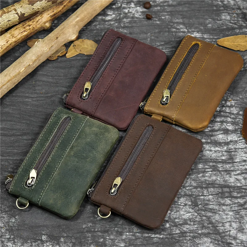 New men's mad horse leather change simple and small card bag first layer cowhide zipper small money bag
New men's mad horse leather change simple and small card bag first layer cowhide zipper small money bag
