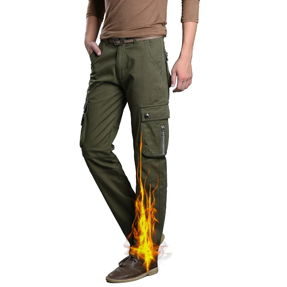 Cargo Trousers Many Pocket Warm Winter Men Pants Cashmere Pant Long Straight Fit Fleece Thermal Casual Male Military Style Pants
Cargo Trousers Many Pocket Warm Winter Men Pants Cashmere Pant Long Straight Fit Fleece Thermal Casual Male Military Style Pants