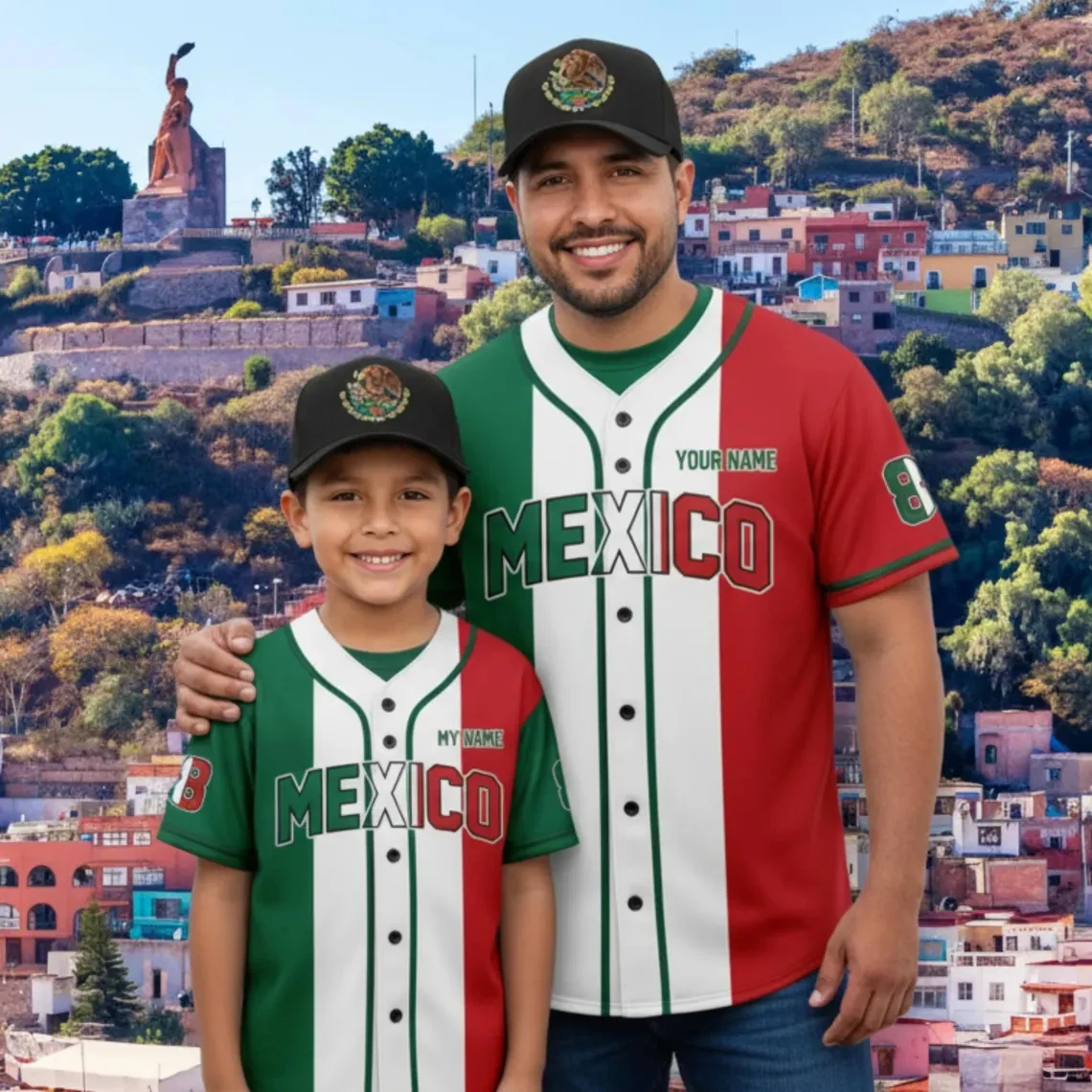 Gradient Green White Red Mexico Patriotic Baseball Jersey Custom Print Your Own Name Number 8 Front MEXICO Letter Print Uniform
Gradient Green White Red Mexico Patriotic Baseball Jersey Custom Print Your Own Name Number 8 Front MEXICO Letter Print Uniform