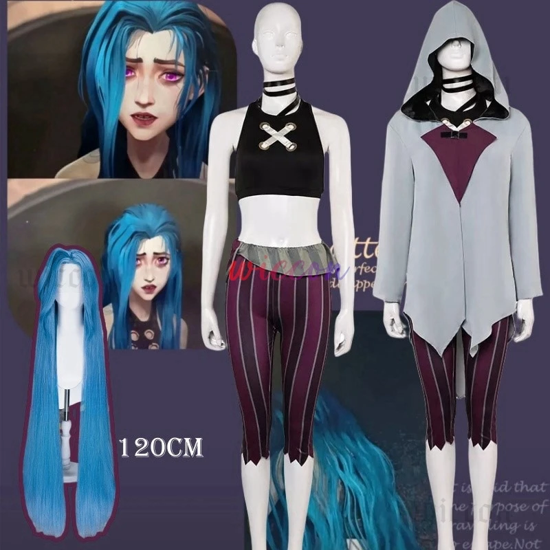 Arcane LOL Jinx Косплей Фантазия Парик Плащ Топ Брюки Комплект Костюм Маскировка Для Женщин Взрослых Хэллоуин Карнавальный Костюм Партии
Arcane LOL Jinx Косплей Фантазия Парик Плащ Топ Брюки Комплект Костюм Маскировка Для Женщин Взрослых Хэллоуин Карнавальный Костюм Партии