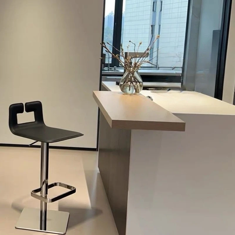 Lifting high chair Light luxury stainless steel rotating bar stool Front desk chair
Lifting high chair Light luxury stainless steel rotating bar stool Front desk chair