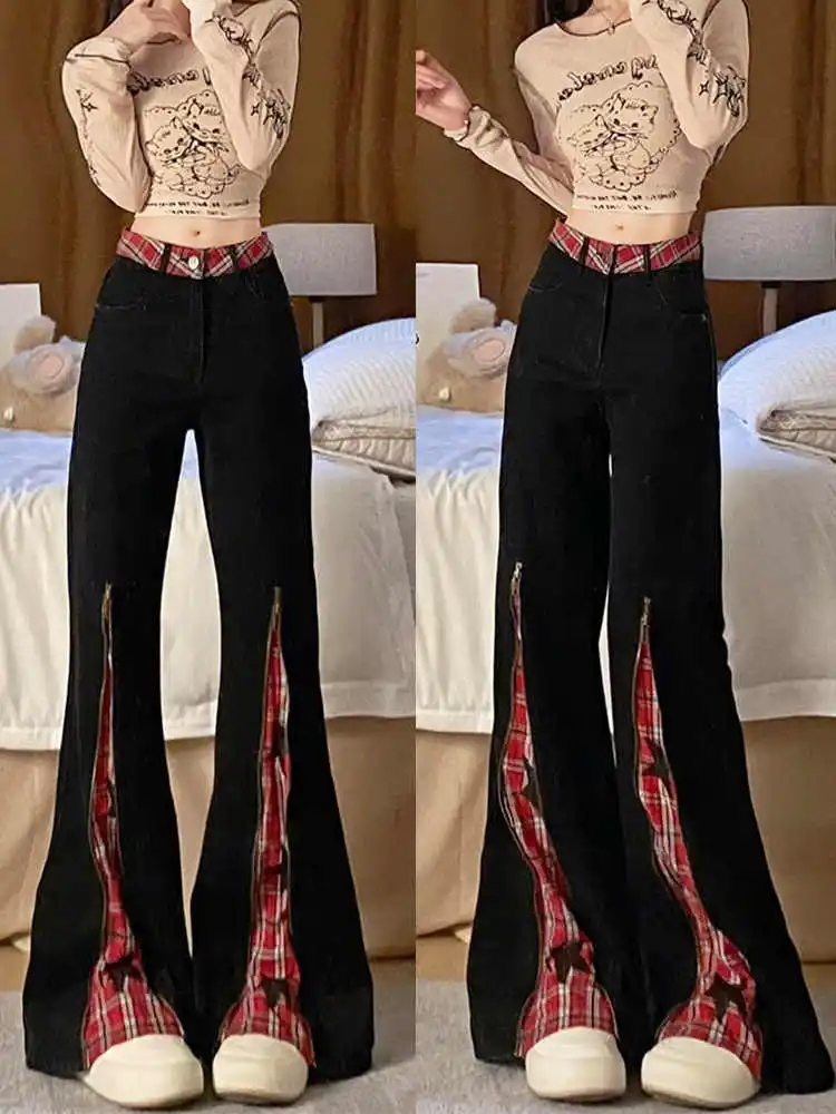 Black Women Jeans High Waist Vintage 90s Straight Baggy Denim Pants Streetwear Y2K American Style Fashion Wide Leg Denim Trouser
Black Women Jeans High Waist Vintage 90s Straight Baggy Denim Pants Streetwear Y2K American Style Fashion Wide Leg Denim Trouser