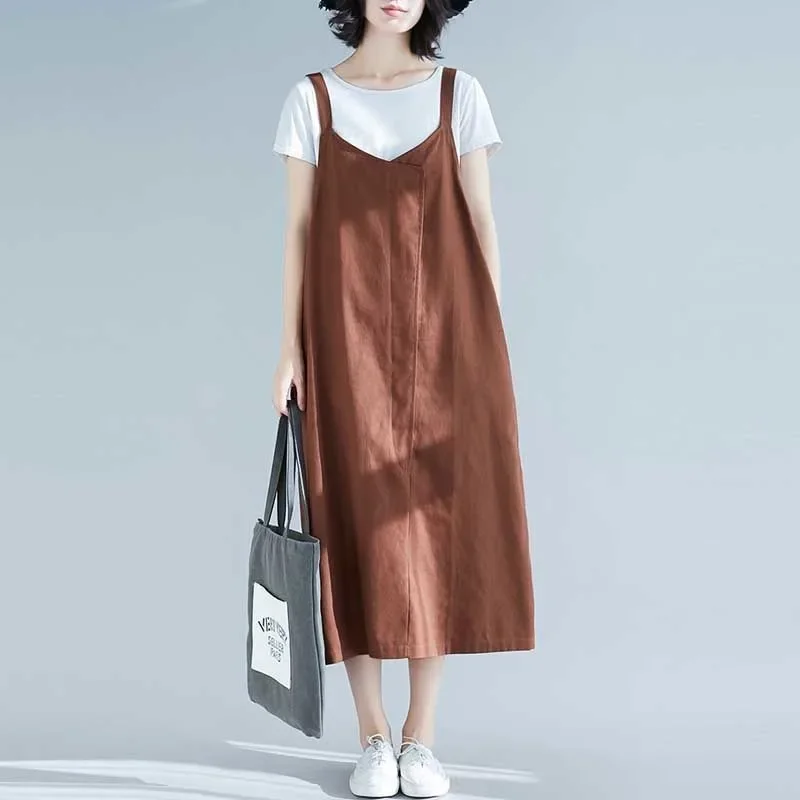 Cotton Linen Dress Women Summer Sleeveless Spaghetti Strap Casual Dress New 2020 Vintage Style V-neck Female Long Dresses P1154
Cotton Linen Dress Women Summer Sleeveless Spaghetti Strap Casual Dress New 2020 Vintage Style V-neck Female Long Dresses P1154