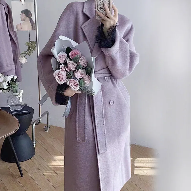 2024 Wool Coats For Women Notched Double Breasted Belt Coats Female Luxury Elegant Clothing Spring Winter New
2024 Wool Coats For Women Notched Double Breasted Belt Coats Female Luxury Elegant Clothing Spring Winter New