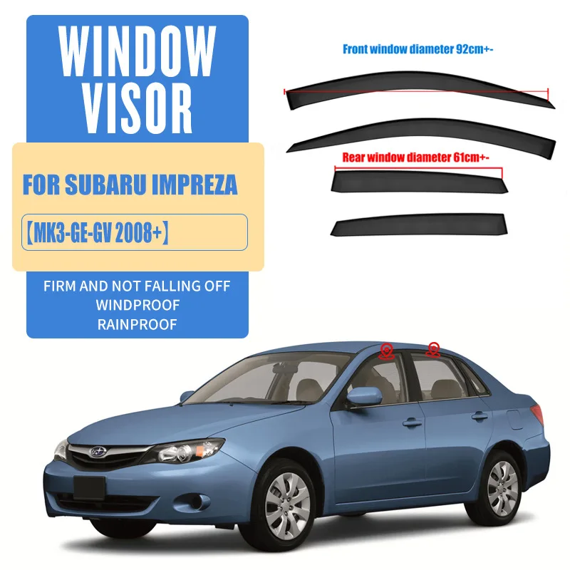Для SUBARU Impreza 2007-2016: Дефлекторы окон, ветровики, защита от дождя и солнца, аксессуары для авто, стайлинг автомобиля
Для SUBARU Impreza 2007-2016: Дефлекторы окон, ветровики, защита от дождя и солнца, аксессуары для авто, стайлинг автомобиля