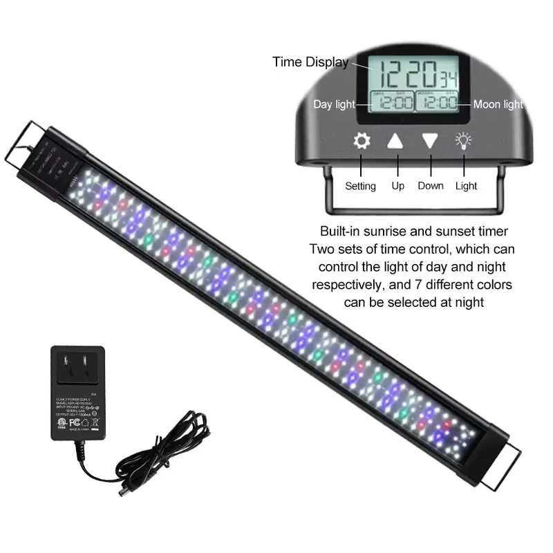 60W Dimmable Plant Grow Light WRGB Fish Tank Lamp IP68 Waterproof 120 cm Programmable LED Aquarium Light for Indoor Gardening
60W Dimmable Plant Grow Light WRGB Fish Tank Lamp IP68 Waterproof 120 cm Programmable LED Aquarium Light for Indoor Gardening