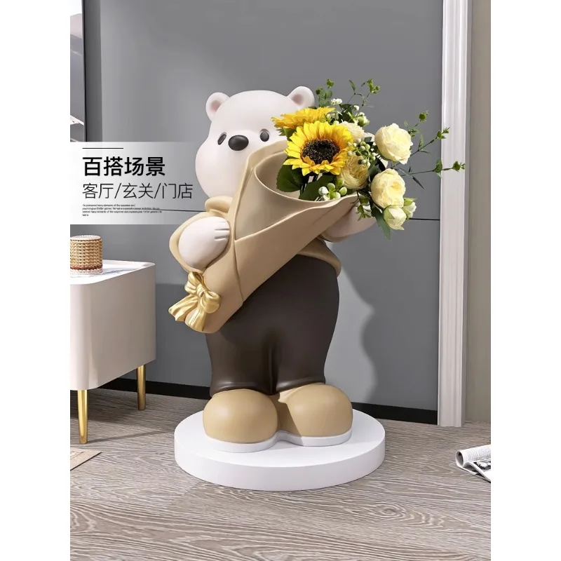 Floor to floor decoration of a big bear vase, living room flower arrangement, home decoration, entrance TV cabinet, opening
Floor to floor decoration of a big bear vase, living room flower arrangement, home decoration, entrance TV cabinet, opening