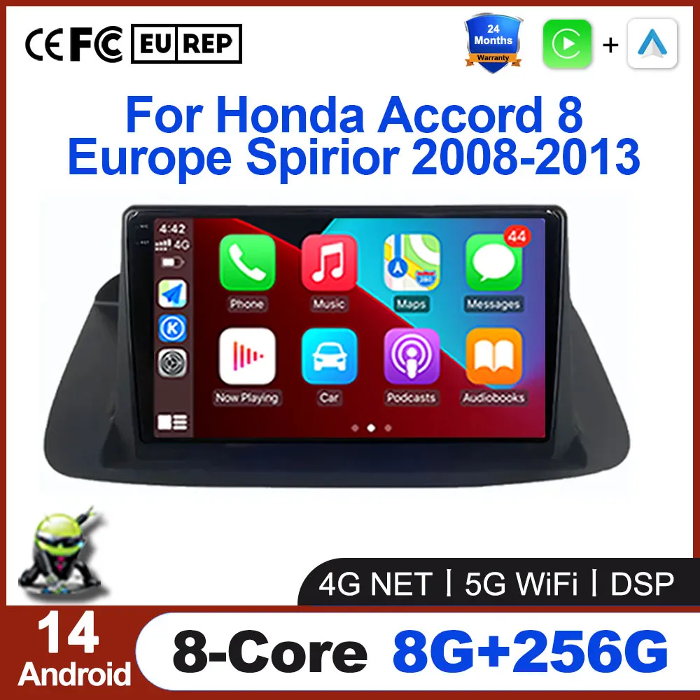 For Honda Accord 8 Europe Spirior 2008 - 2013 Android 14 Car Radio Auto Multimedia DSP GPS Carplay Stereo 5GWIFI
For Honda Accord 8 Europe Spirior 2008 - 2013 Android 14 Car Radio Auto Multimedia DSP GPS Carplay Stereo 5GWIFI