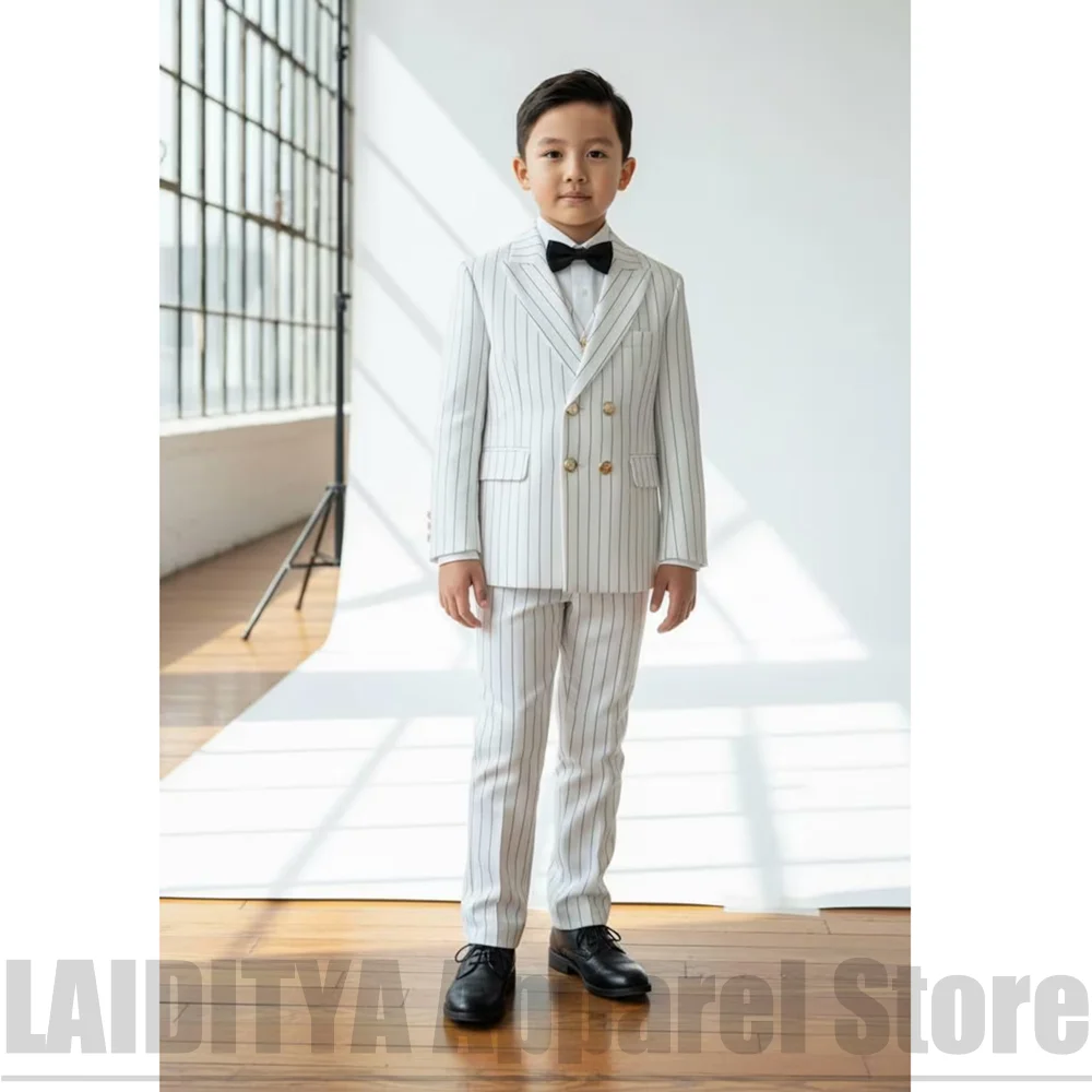 White Striped Boys Double Breasted 3 Piece Suit Kids Wedding Page Boy Birthday Photoshoot Graduation Vintage Formal Outfit
White Striped Boys Double Breasted 3 Piece Suit Kids Wedding Page Boy Birthday Photoshoot Graduation Vintage Formal Outfit