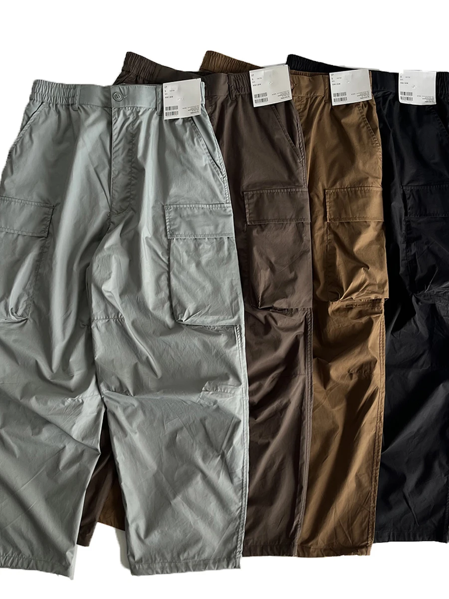 Японские рабочие брюки свободного кроя с прямыми штанинами, множеством карманов, эластичным поясом, широкими штанинами, повседневные длинные брюки
Японские рабочие брюки свободного кроя с прямыми штанинами, множеством карманов, эластичным поясом, широкими штанинами, повседневные длинные брюки