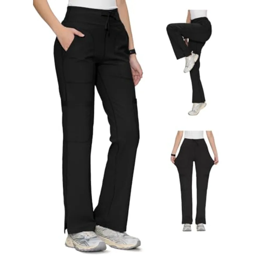 Yoga Scrub Pants for Women Soft Stretch Mid Rise Straight Leg Cargo Bottom with Drawstring, 5 Pockets
Yoga Scrub Pants for Women Soft Stretch Mid Rise Straight Leg Cargo Bottom with Drawstring, 5 Pockets
