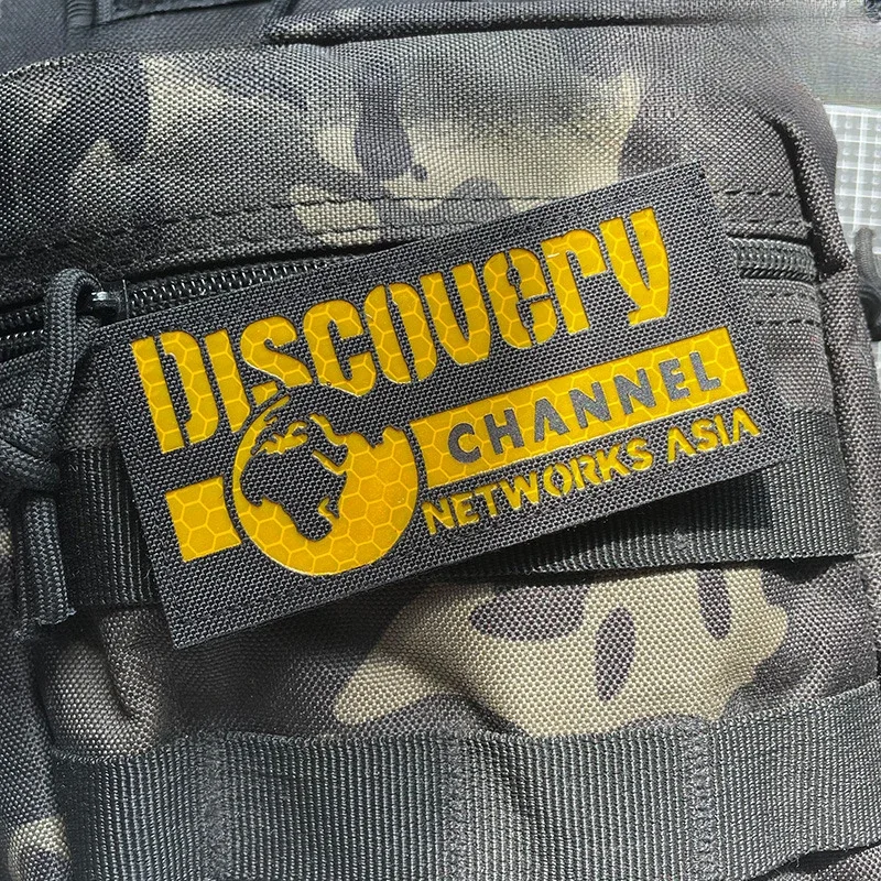 Universal Discovery Channel Hook and Loop Patch Engraving Reflective Discovery Morale Badge Eye-catching Backpack Stickers
Universal Discovery Channel Hook and Loop Patch Engraving Reflective Discovery Morale Badge Eye-catching Backpack Stickers