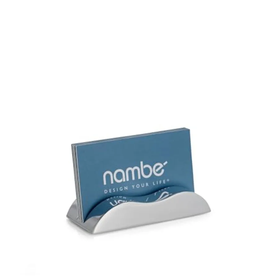 Nambé Wave Card Holder Sculptural Metal Desk Accessory for Business Cards, Name Card Organizer, Office Desk Stand and Modern Wo
Nambé Wave Card Holder Sculptural Metal Desk Accessory for Business Cards, Name Card Organizer, Office Desk Stand and Modern Wo