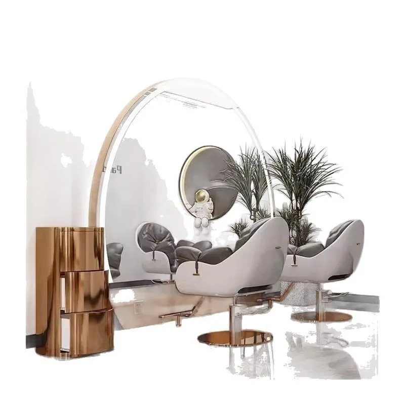 Floor-to-ceiling single-sided double-sided hair mirror hair salon special simple trend with light
Floor-to-ceiling single-sided double-sided hair mirror hair salon special simple trend with light