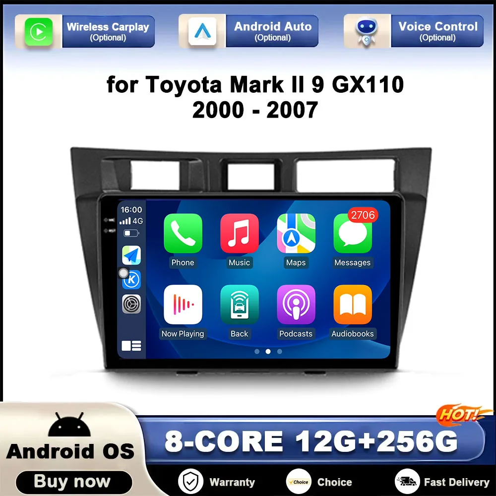 Android OS for Toyota Mark II 9 GX110 2000 - 2007 GPS Navigation Car Multimedia Video Player DSP Stereo Autoradio WiFi Head Unit
Android OS for Toyota Mark II 9 GX110 2000 - 2007 GPS Navigation Car Multimedia Video Player DSP Stereo Autoradio WiFi Head Unit