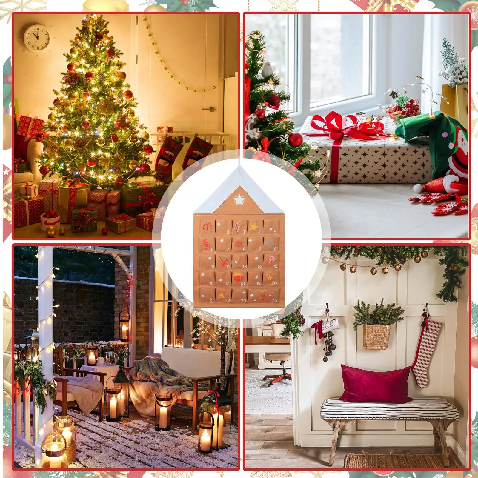 Рождественский адвент-календарь, детский обратный отсчет, 24 кармана, многоразовые тканевые оксфордские настенные сумки, праздничные украшения
Рождественский адвент-календарь, детский обратный отсчет, 24 кармана, многоразовые тканевые оксфордские настенные сумки, праздничные украшения
