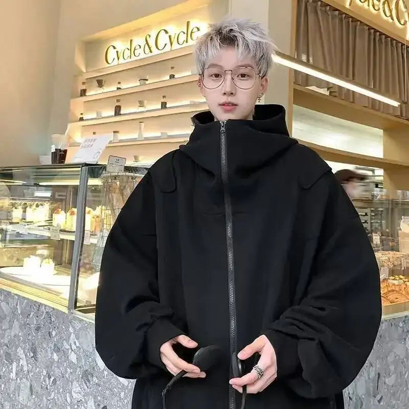 Shoulder Padded High Neck Sweatshirt Men's Loose Fit Street Style Autumn Winter Fashionable Hoodie Jacket Korean Version
Shoulder Padded High Neck Sweatshirt Men's Loose Fit Street Style Autumn Winter Fashionable Hoodie Jacket Korean Version