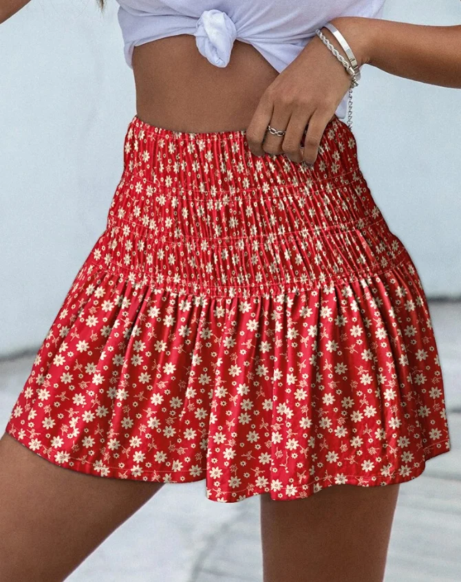 Floral Print High Waisted Shirt Shorts, Casual Pleated Shorts, Women's Elegant Summer Elastic Waist Straight Leg Loose Shorts
Floral Print High Waisted Shirt Shorts, Casual Pleated Shorts, Women's Elegant Summer Elastic Waist Straight Leg Loose Shorts