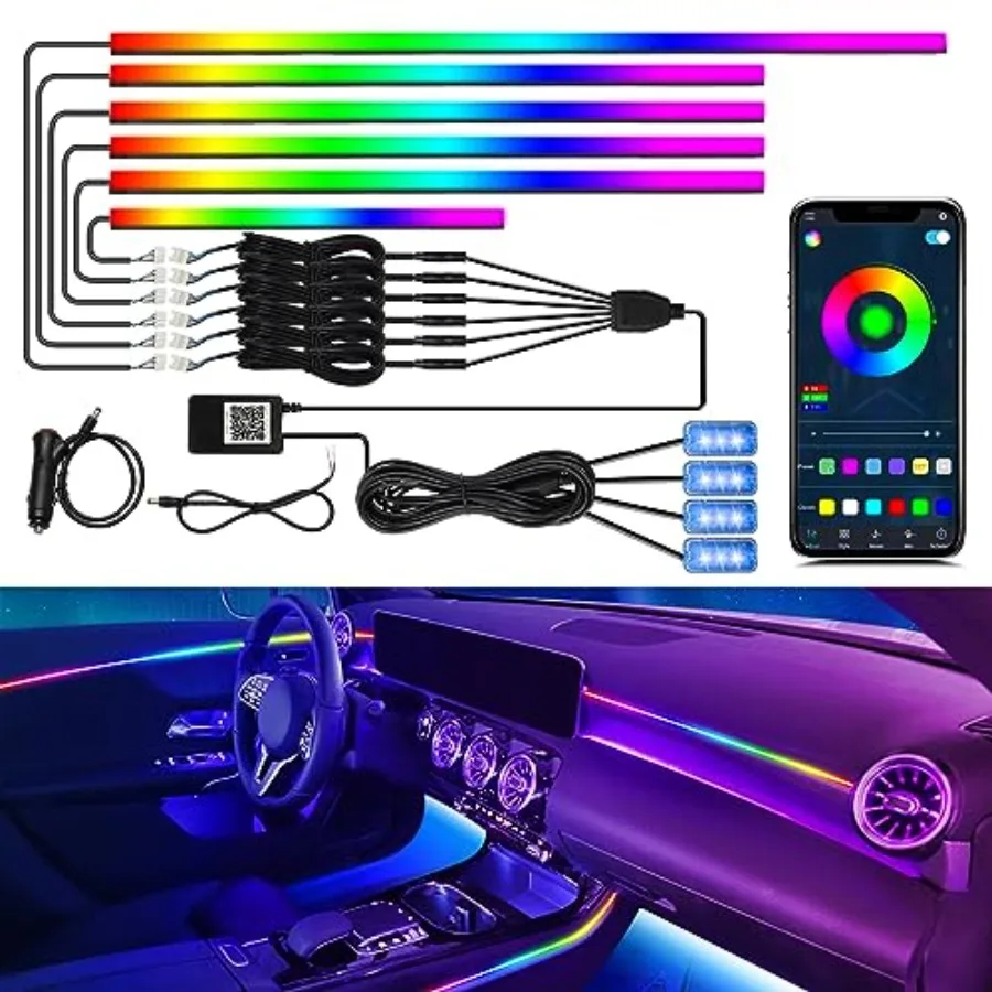 【New model】Dreamcolor Acrylic Interior Car Light 10 in 1 Automotive Ambient Light Kits with APP Control 16 Million Color 175 in
【New model】Dreamcolor Acrylic Interior Car Light 10 in 1 Automotive Ambient Light Kits with APP Control 16 Million Color 175 in