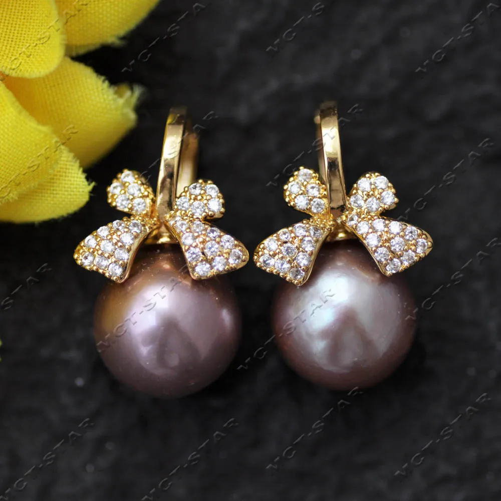 Z14555 All CZ Bowknot A+ 13mm Lavender Round Edison Keshi Pearl Earring
Z14555 All CZ Bowknot A+ 13mm Lavender Round Edison Keshi Pearl Earring