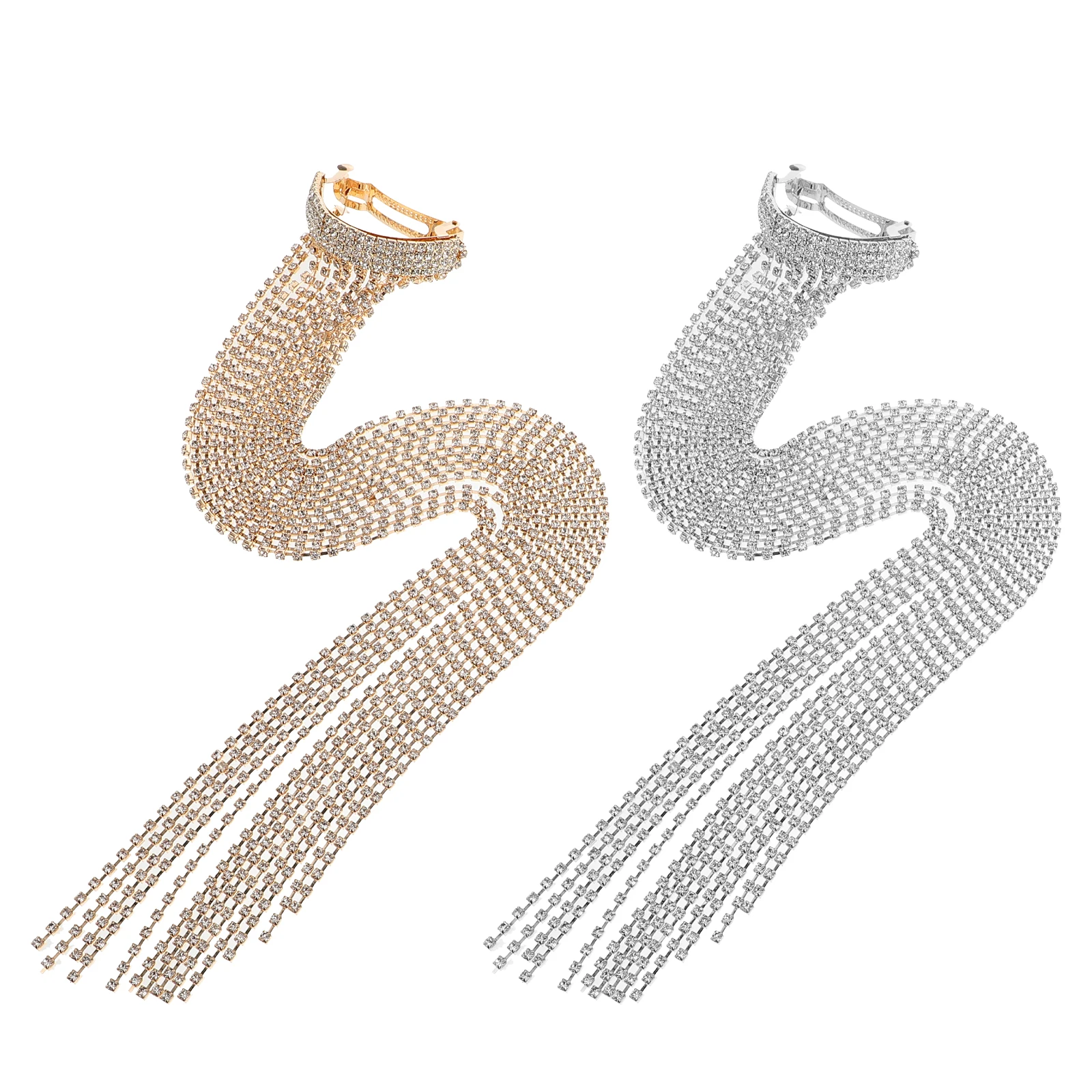 2Pcs Women Rhinestone Hairpin Long Tassel Formal Clips Silver Gold Ponytail Accessories Wedding Bridesmaid Hair Styling
2Pcs Women Rhinestone Hairpin Long Tassel Formal Clips Silver Gold Ponytail Accessories Wedding Bridesmaid Hair Styling