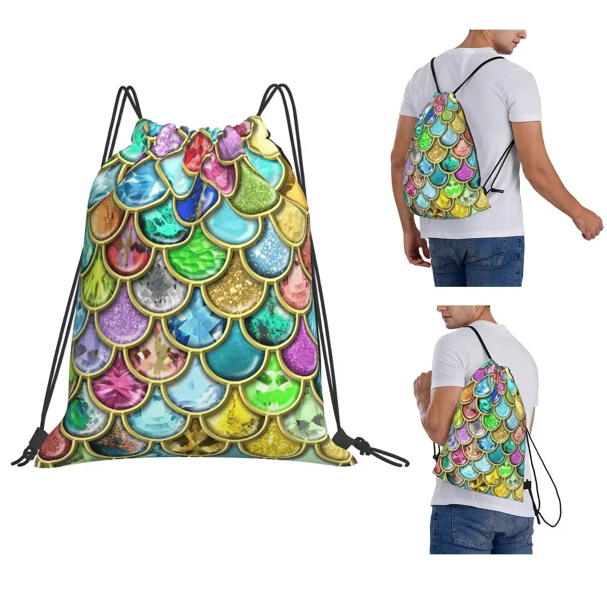 Pretty Girly Mermaid Scales Backpacks Casual Drawstring Bags Sports Bag Book Bags for Travel Students
Pretty Girly Mermaid Scales Backpacks Casual Drawstring Bags Sports Bag Book Bags for Travel Students