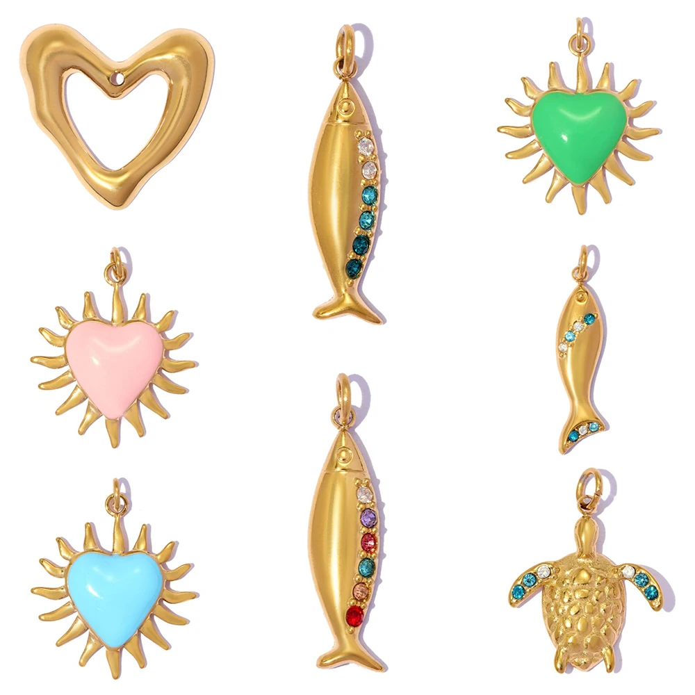 3Pcs/Lot Stainless Steel Turtle Fish Charms Heart Pendant For DIY Making Earrings Necklace Fashion Accessories Wholesale
3Pcs/Lot Stainless Steel Turtle Fish Charms Heart Pendant For DIY Making Earrings Necklace Fashion Accessories Wholesale