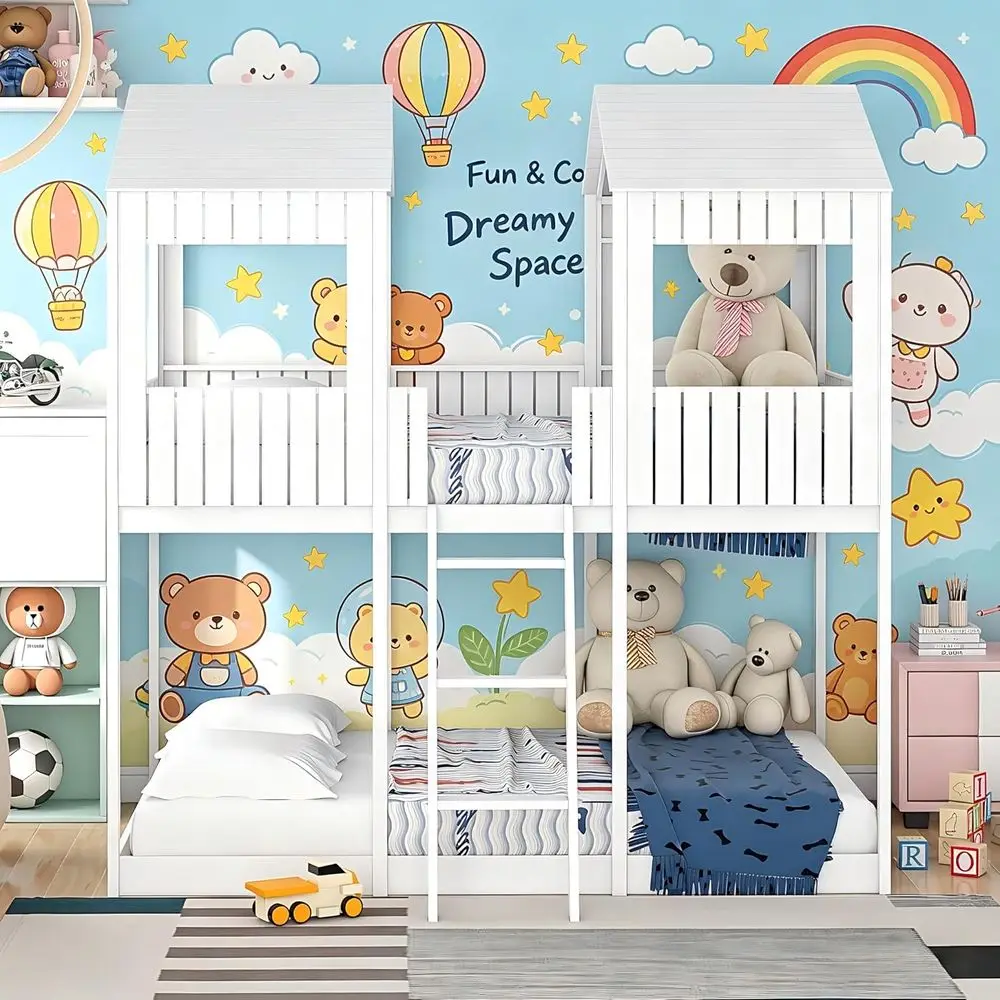 Full Over Full Bunk Bed with Stairs, Storage Drawers, and Guardrails - White, Space-Saving Design for Kids
Full Over Full Bunk Bed with Stairs, Storage Drawers, and Guardrails - White, Space-Saving Design for Kids