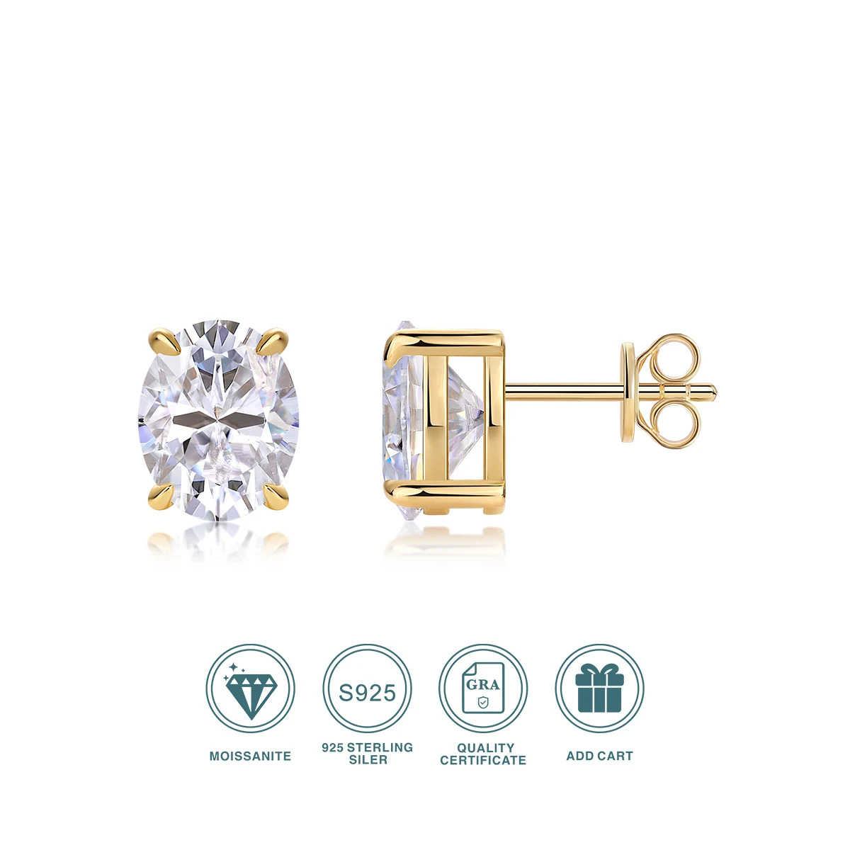 JIUZUAN 2pcs Moissanite Egg Earrings - S925 Silver Elegant and sparkling design, perfect for women's daily wear!
JIUZUAN 2pcs Moissanite Egg Earrings - S925 Silver Elegant and sparkling design, perfect for women's daily wear!