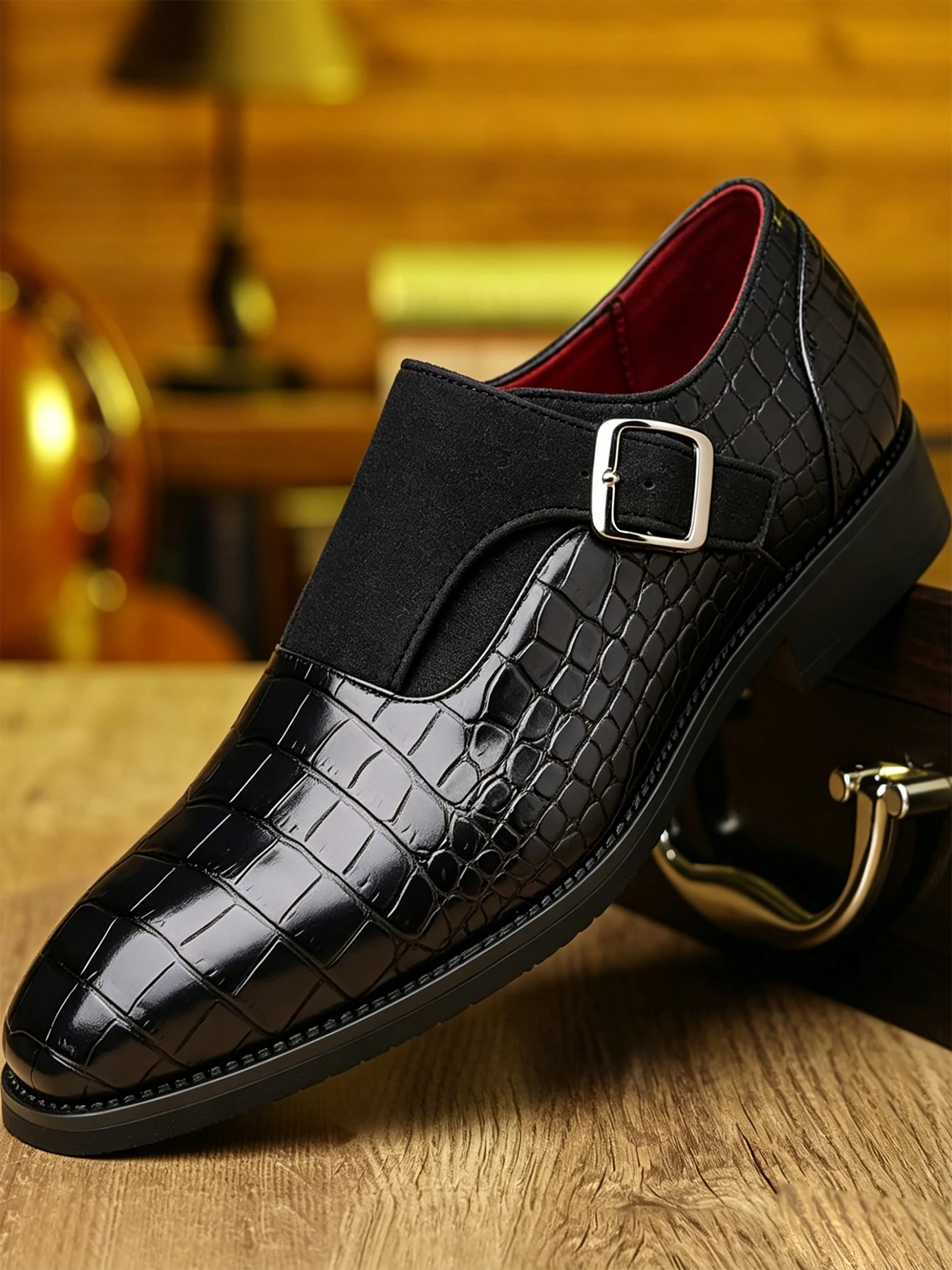 Luxury Men Dress Shoes Crocodile Grain Leather Shoes Men Buckle Casual Wedding Party Shoes High Quality Business Men Shoe
Luxury Men Dress Shoes Crocodile Grain Leather Shoes Men Buckle Casual Wedding Party Shoes High Quality Business Men Shoe