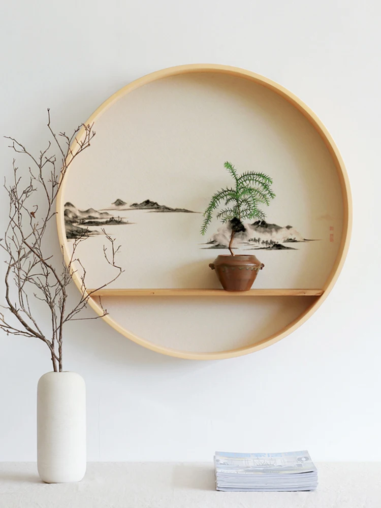 Round Landscape Ornaments New Chinese Style Entrance Wall Hanging Japanese Style Wall Decorative Shelf
Round Landscape Ornaments New Chinese Style Entrance Wall Hanging Japanese Style Wall Decorative Shelf