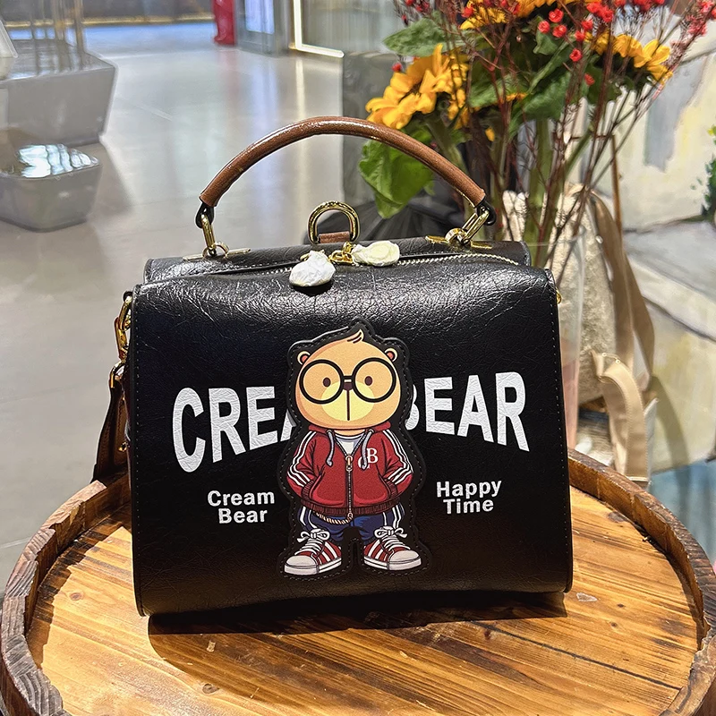 Cream Bear Cartoon Cute Boston Handbag 2025 New Casual Fashion Shoulder Square Bag Crossbody Bear Bag Women
Cream Bear Cartoon Cute Boston Handbag 2025 New Casual Fashion Shoulder Square Bag Crossbody Bear Bag Women