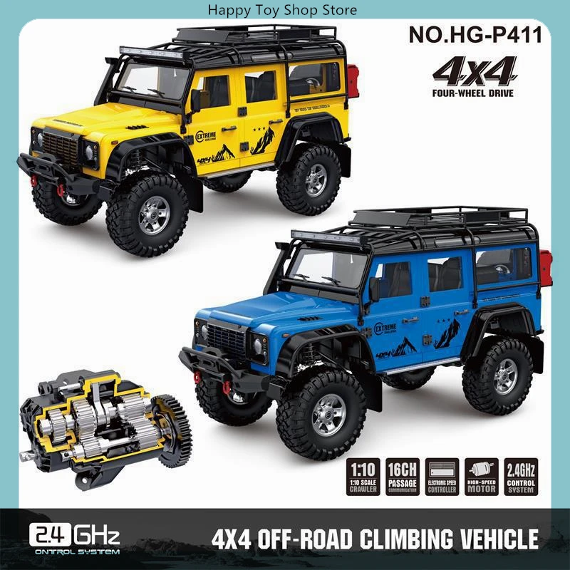 Hg-P411 1/10 2.4g-Tx4 Rc Car, 4wd Electric Off-Road Vehicle 3 Colors (Blue/Yellow/Silver) 2 Configurations For Adults Kids Gifts
Hg-P411 1/10 2.4g-Tx4 Rc Car, 4wd Electric Off-Road Vehicle 3 Colors (Blue/Yellow/Silver) 2 Configurations For Adults Kids Gifts