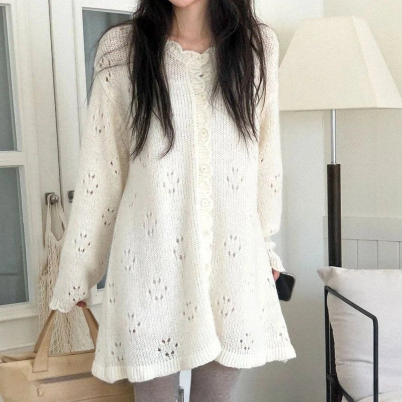 Women's Autumn and Winter New Design Sense Hollow Out Versatile Loose Lazy Hook Flower Shirt Medium Long Outer Knitted Sweater
Women's Autumn and Winter New Design Sense Hollow Out Versatile Loose Lazy Hook Flower Shirt Medium Long Outer Knitted Sweater