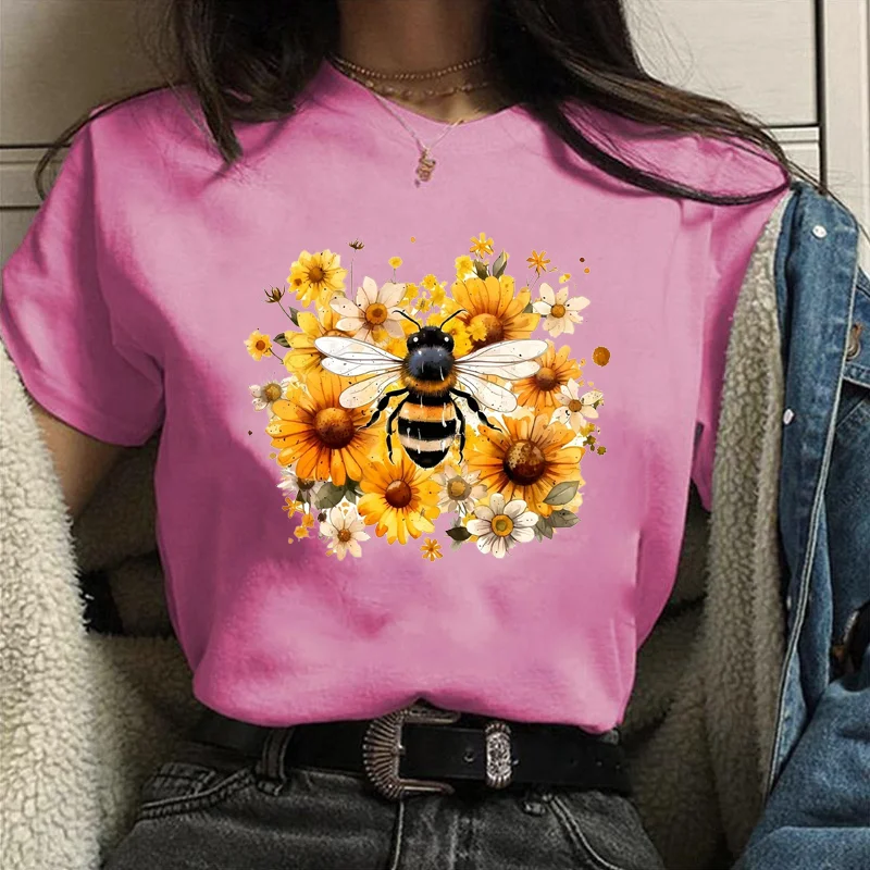 New Women's Fashion Bee Floral Pattern T-Shirt Summer Cool Cute Bee Printed Shirt Apparel
New Women's Fashion Bee Floral Pattern T-Shirt Summer Cool Cute Bee Printed Shirt Apparel