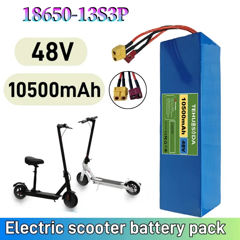 18650 13S3P 48V 10.5Ah A-class Lithium Battery Pack, 1000W Built-in BMS, Suitable for Motorized Scooter+54.6V 2A Charger
18650 13S3P 48V 10.5Ah A-class Lithium Battery Pack, 1000W Built-in BMS, Suitable for Motorized Scooter+54.6V 2A Charger