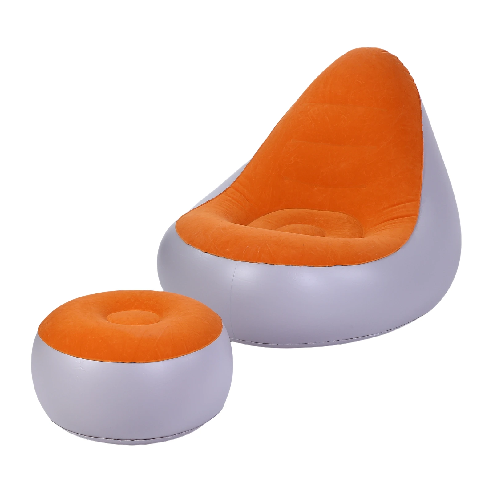 Inflatable Lounge with Foot Stool PVC Flocking Water Proof Folding Blow Up Couch Inflatable Sofa Chair for Home Camping Orange
Inflatable Lounge with Foot Stool PVC Flocking Water Proof Folding Blow Up Couch Inflatable Sofa Chair for Home Camping Orange