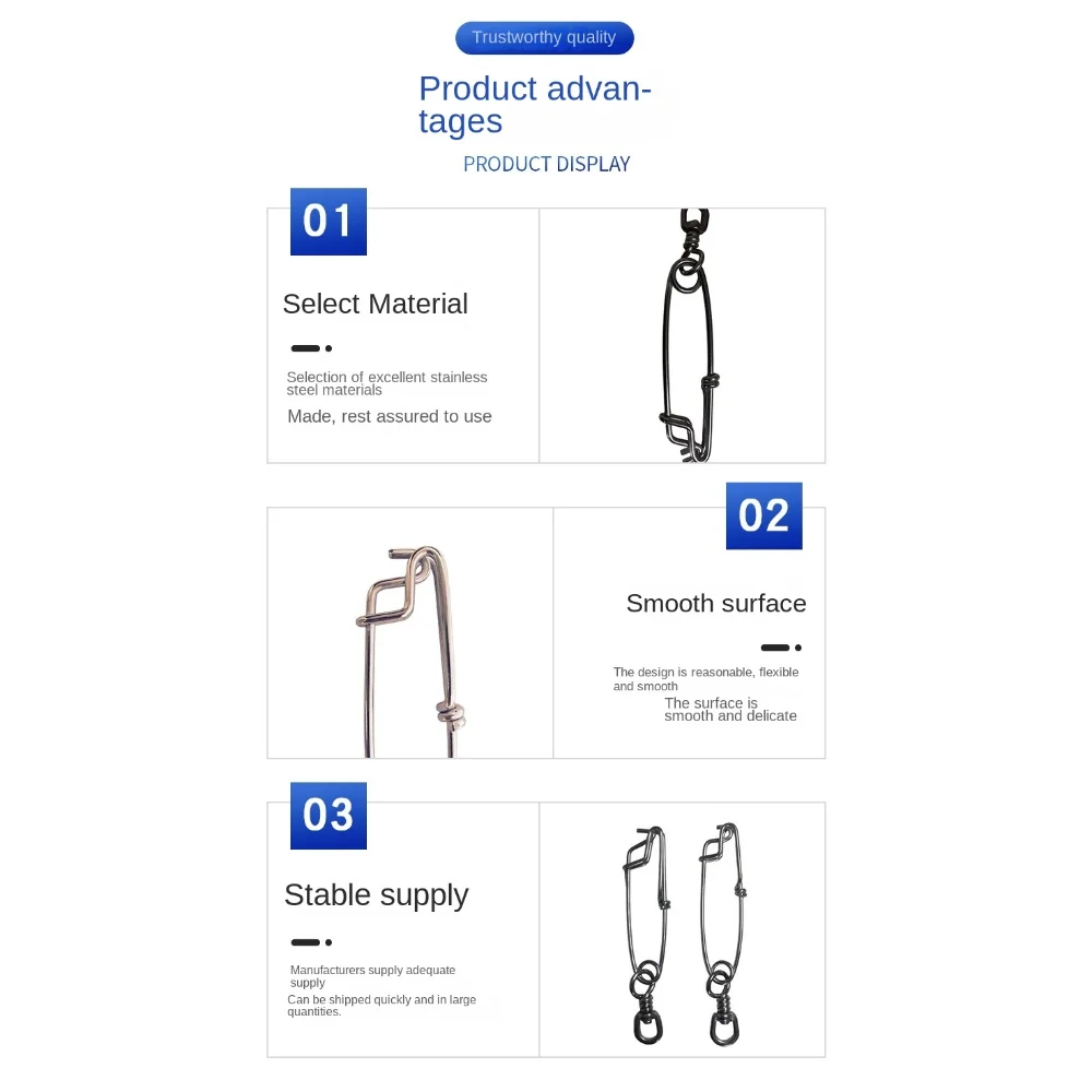 2pcs New Ring Fishing Snap Connector Stainless Steel 360 degree rotation Fishing Connector Fishing Clip Snap
2pcs New Ring Fishing Snap Connector Stainless Steel 360 degree rotation Fishing Connector Fishing Clip Snap