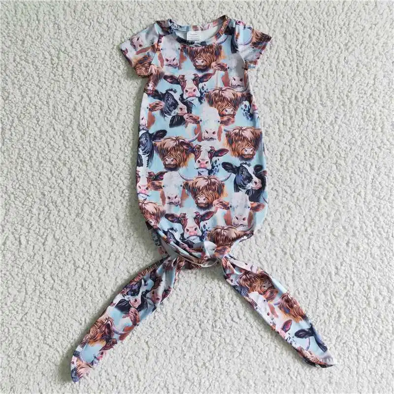 Knotted Newborn Gown Baby Girl Boy Western Cow Short Sleeve Soft Clothing Kid One-piece Ruffle Romper Wholesale Toddler Clothes
Knotted Newborn Gown Baby Girl Boy Western Cow Short Sleeve Soft Clothing Kid One-piece Ruffle Romper Wholesale Toddler Clothes