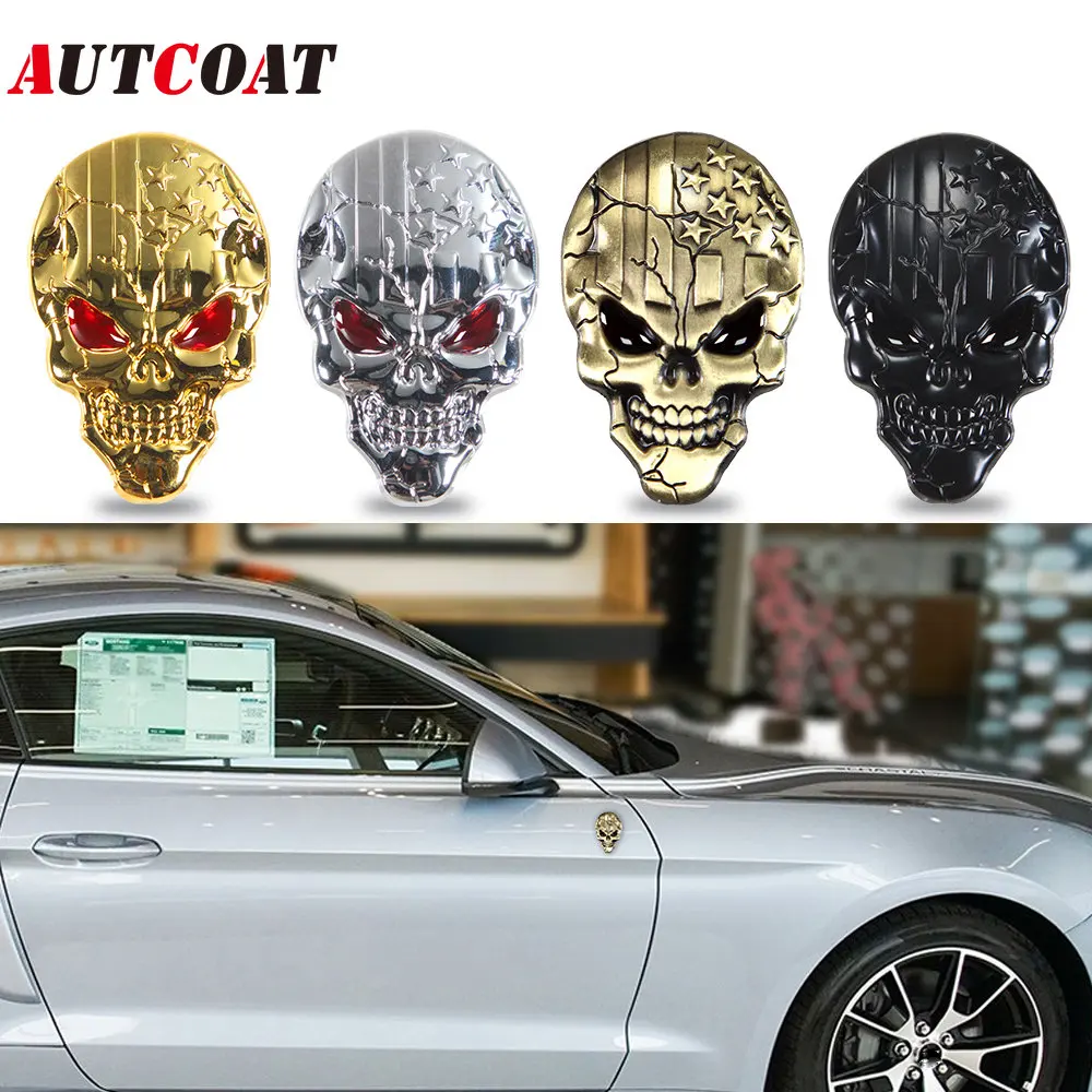 1Pcs Metal Skull Decor Stickers, 3D Car Stickers and Decals for Motorcycle Helmet Automotive Laptop Halloween or Truck Decals
1Pcs Metal Skull Decor Stickers, 3D Car Stickers and Decals for Motorcycle Helmet Automotive Laptop Halloween or Truck Decals