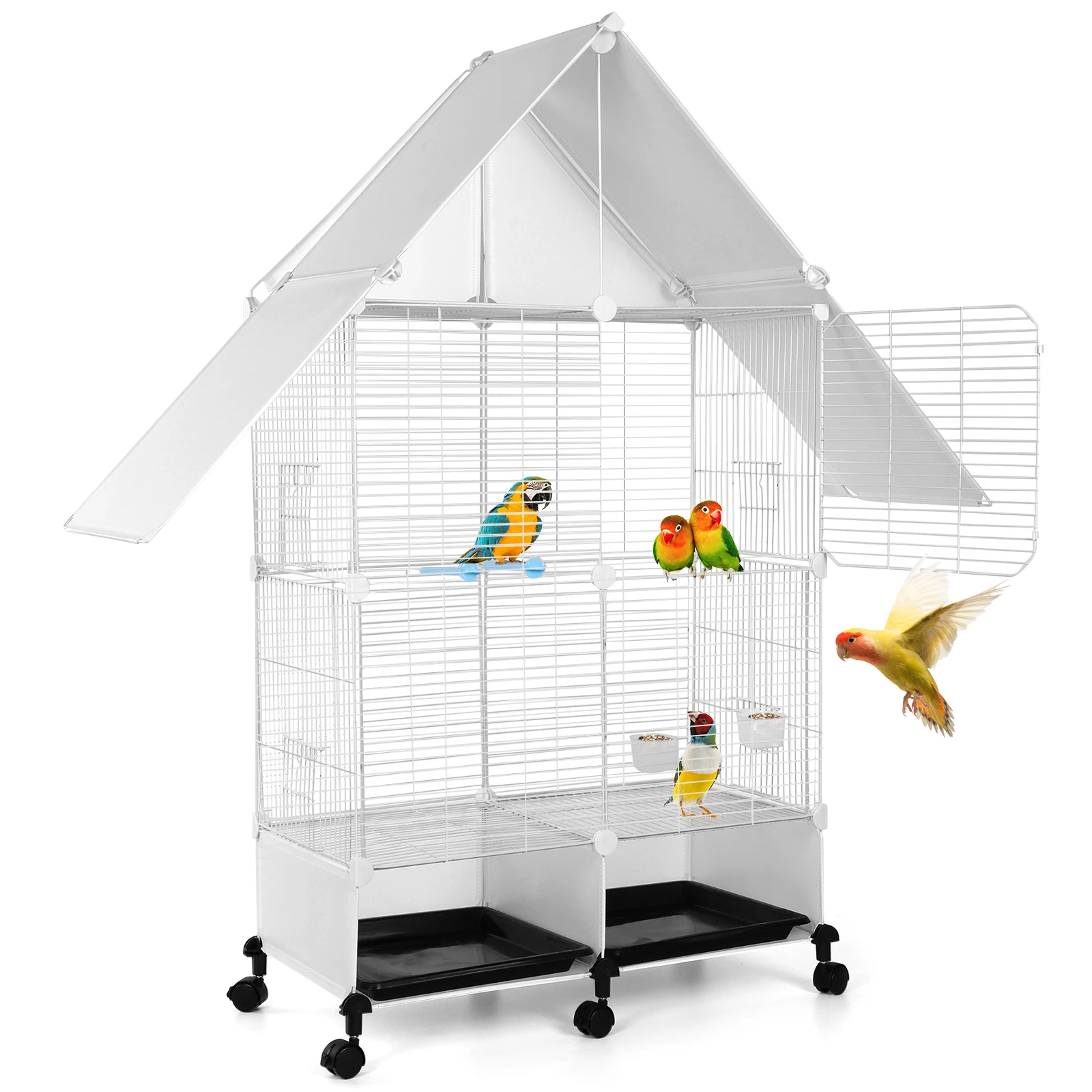 Spacious 2 Tier House Shape Bird Cage with Rolling Stand Secure Lock Villa for Canary Finch Budgie Lovebirds Parakeets
Spacious 2 Tier House Shape Bird Cage with Rolling Stand Secure Lock Villa for Canary Finch Budgie Lovebirds Parakeets