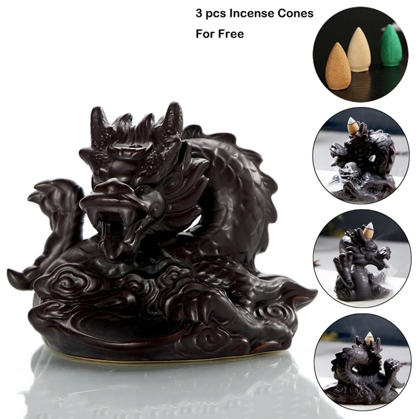 Ceramic Smoke Dragon Backflow Incense Burner Porcelain Incense Holder Buddhist Censer Aromatherapy Home Decoration Ornament
Ceramic Smoke Dragon Backflow Incense Burner Porcelain Incense Holder Buddhist Censer Aromatherapy Home Decoration Ornament