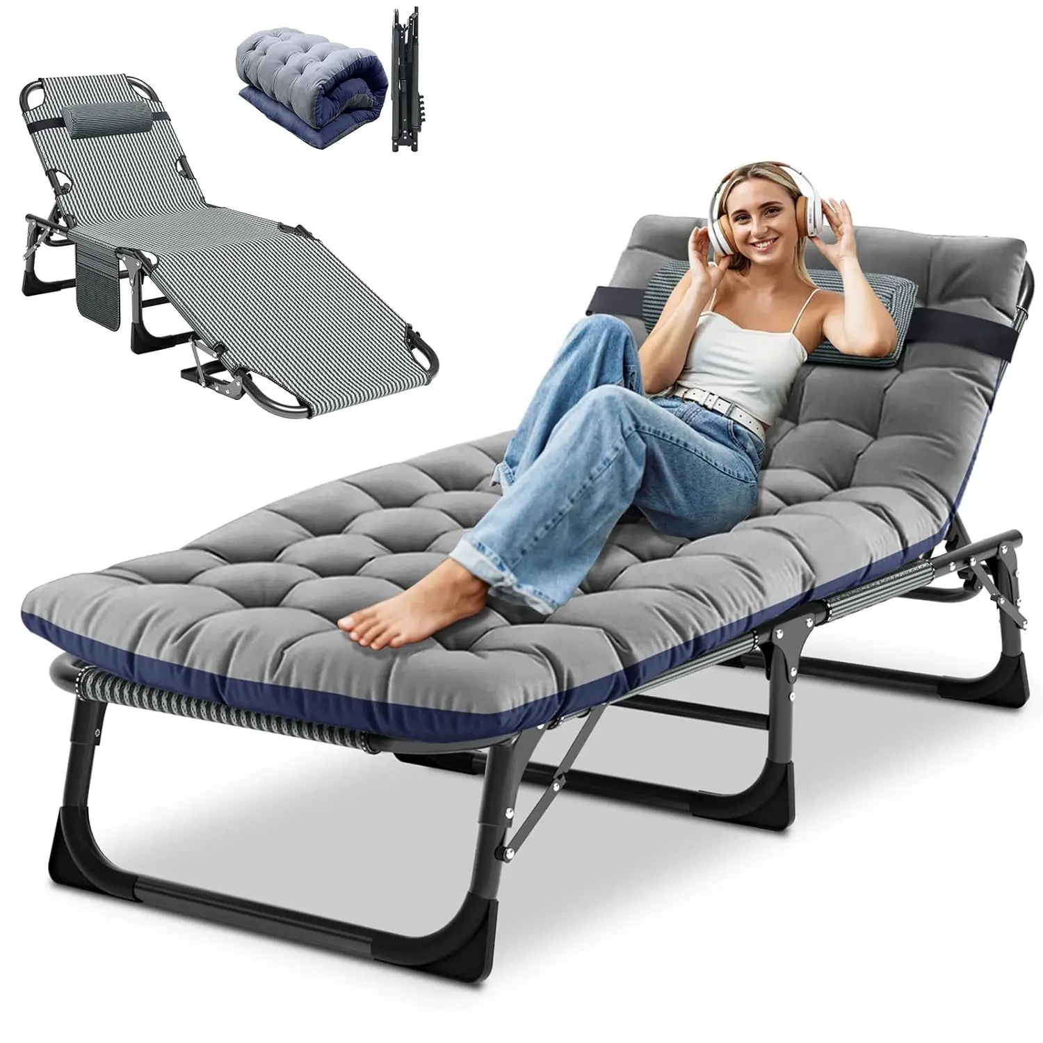 Heavy Duty Chaise Lounge Chair, Adjustable 5-Position Folding Chaise Lounge Chairs for Outside, Portable Lay Flat, Customized
Heavy Duty Chaise Lounge Chair, Adjustable 5-Position Folding Chaise Lounge Chairs for Outside, Portable Lay Flat, Customized