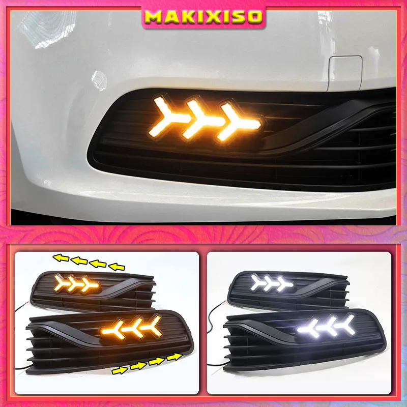 2Pcs for VW Volkswagen Polo 2014-2018 Daytime Running Light flow Yellow Turn signal LED DRL Fog lamp
2Pcs for VW Volkswagen Polo 2014-2018 Daytime Running Light flow Yellow Turn signal LED DRL Fog lamp